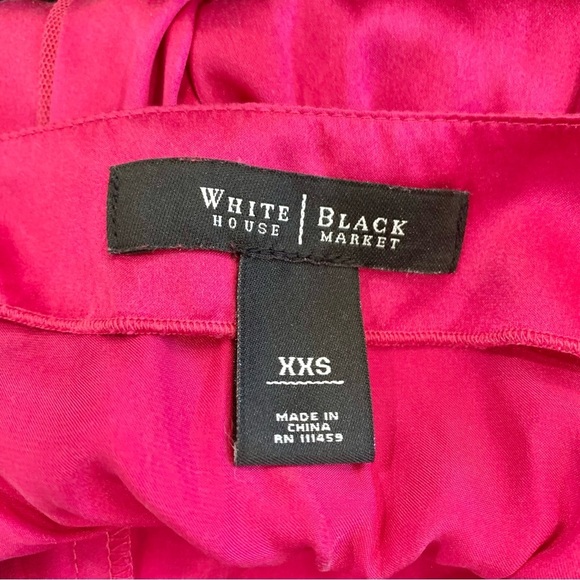 WHBM Fuchsia Pink Pure Silk Cami Top with Lace Neckline - Picture 5 of 7